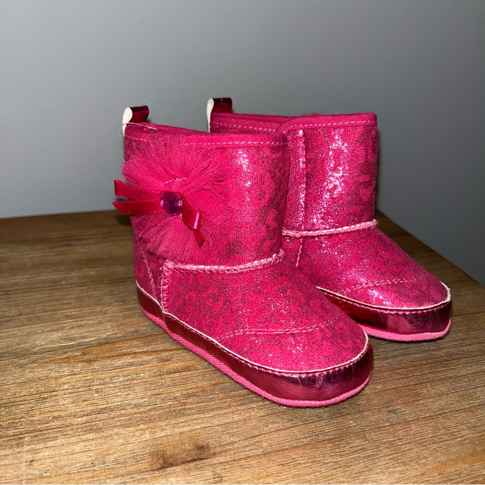 Laura Ashley Pink Glitter Boots